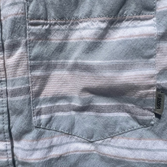 Vans Gray and Pink Striped Button Down Shirt - Picture 10 of 10